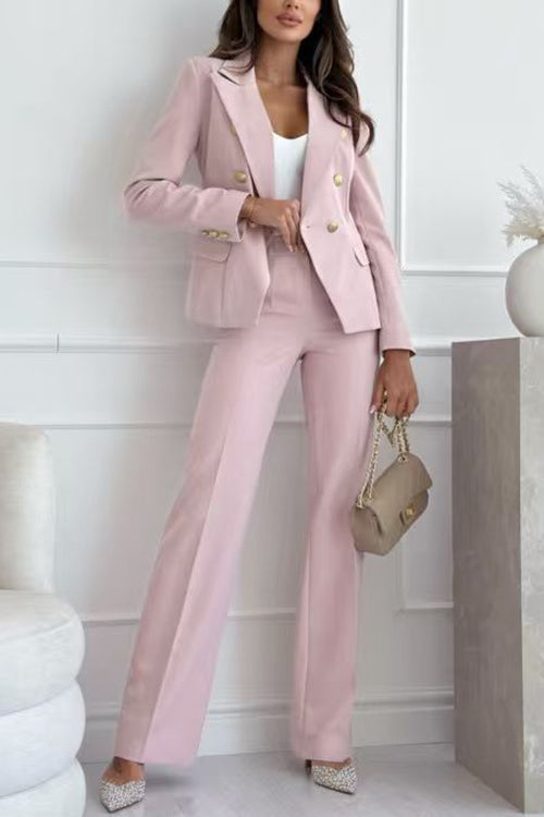 High Waist Straight Leg Suit Pants