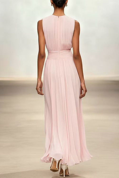 Karleedress Crewneck Sleeveless High Waist Maxi Dress