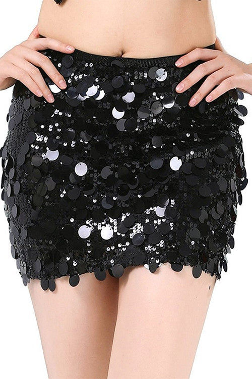 Karleedress Shiny Sequin Bodycon Mini Skirt