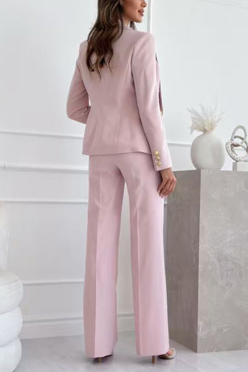 High Waist Straight Leg Suit Pants