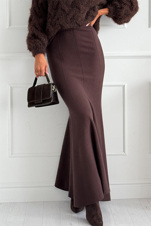 Elegant High Rise Maxi Mermaid Skirt