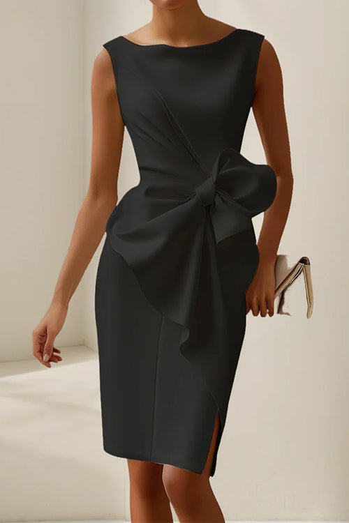 Karleedress Sleeveless Bow Knot Waist Pencil Dress