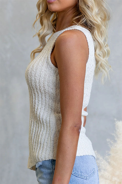 Sleeveless Side Slit Knit Top