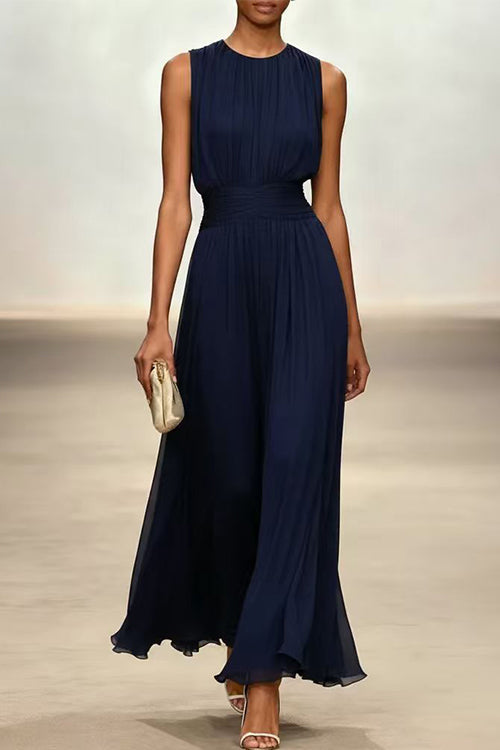 Karleedress Crewneck Sleeveless High Waist Maxi Dress