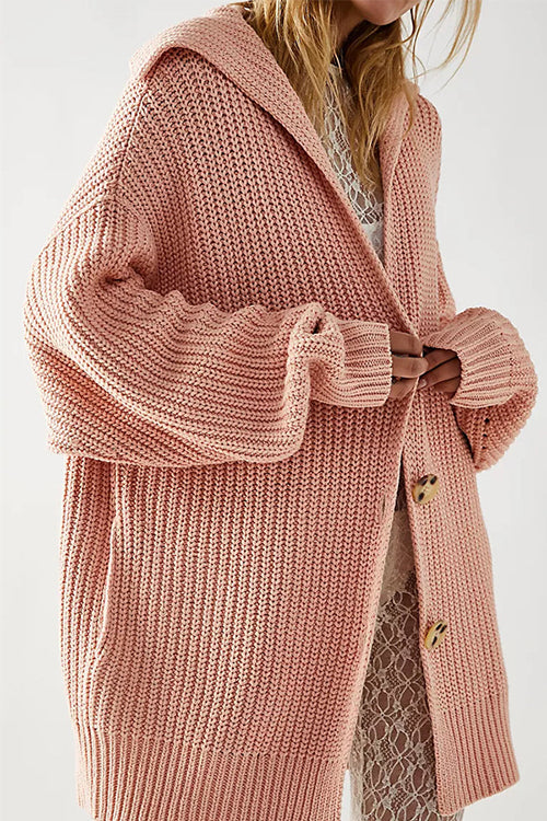 Karleedress Collared Drop Shoulder Button Down Sweater Cardigan