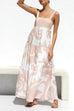 Karleedress Adjustable Strap Waisted Soleil Print Ruffle Maxi Dress