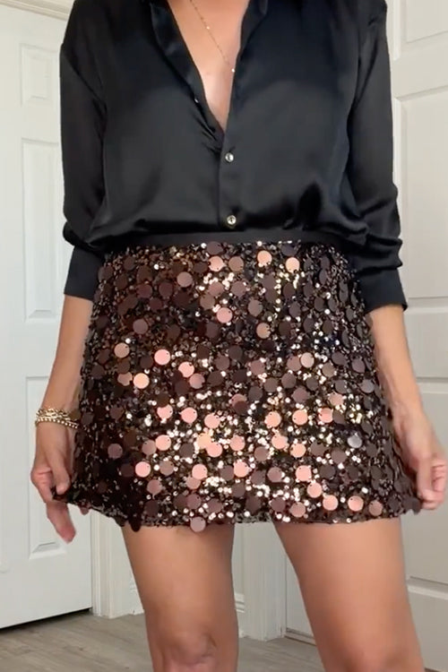 Karleedress Glitter Sequin Bodycon Mini Skirt