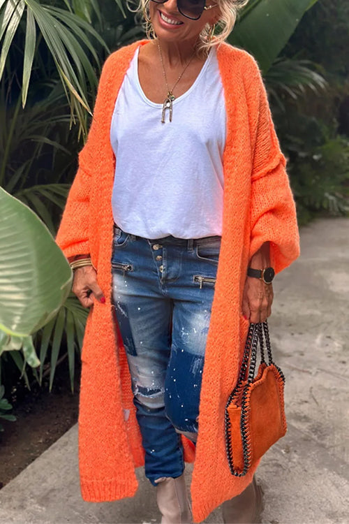 Karleedress Open Front Love and Peace Pattern Long Sweater Cardigan(in 5 Colors)