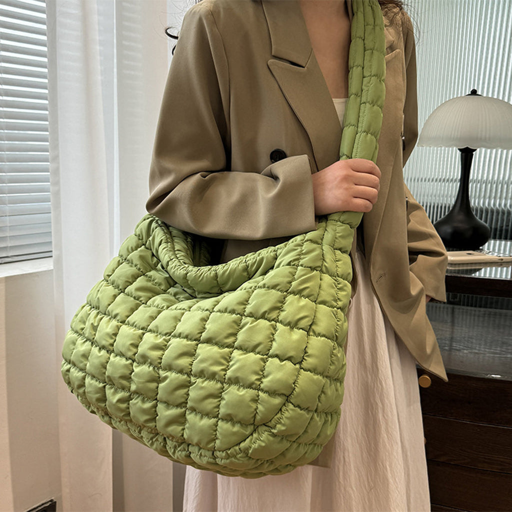 Karleedress Lightweight Quilted Grid Puffer Tote Bag