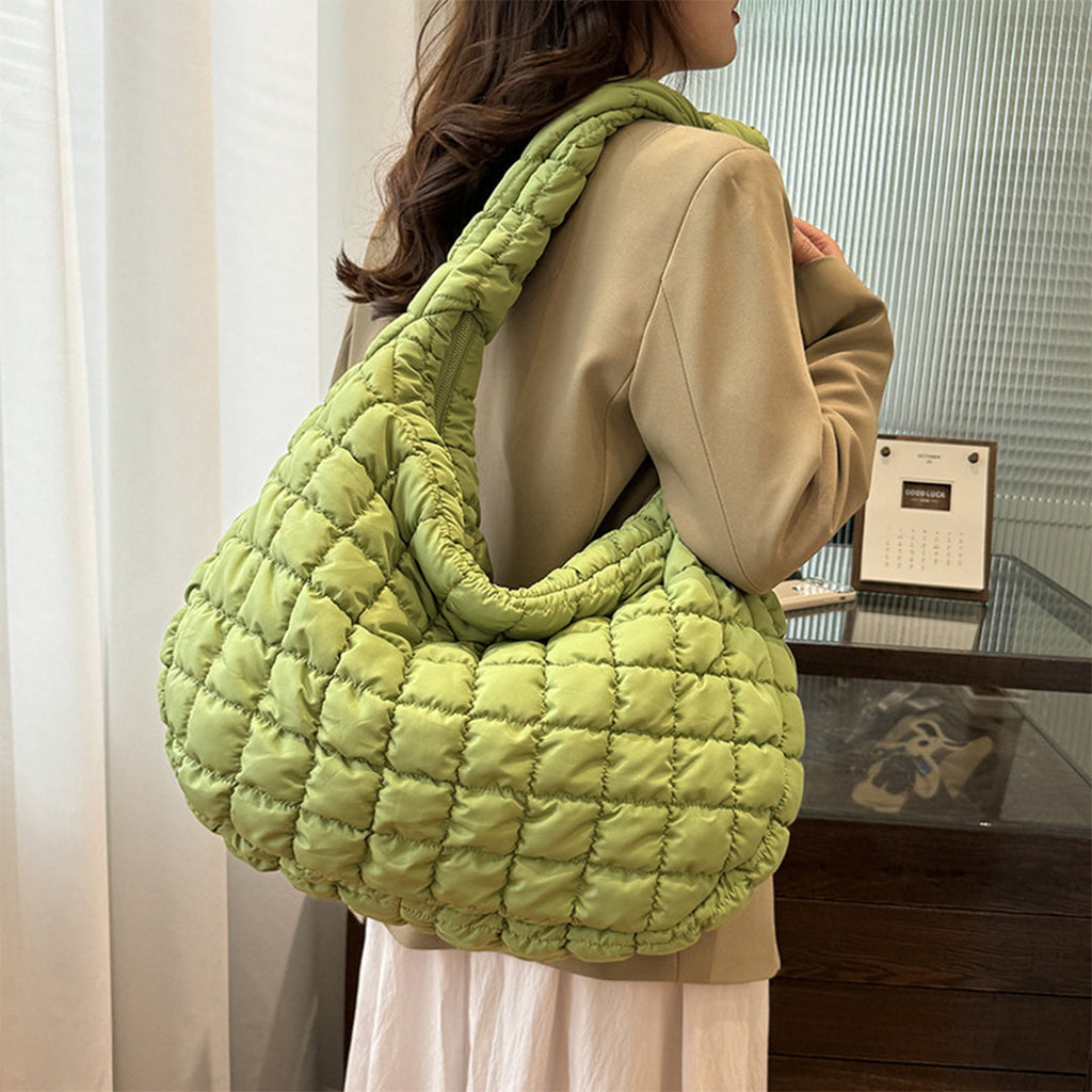 Karleedress Lightweight Quilted Grid Puffer Tote Bag