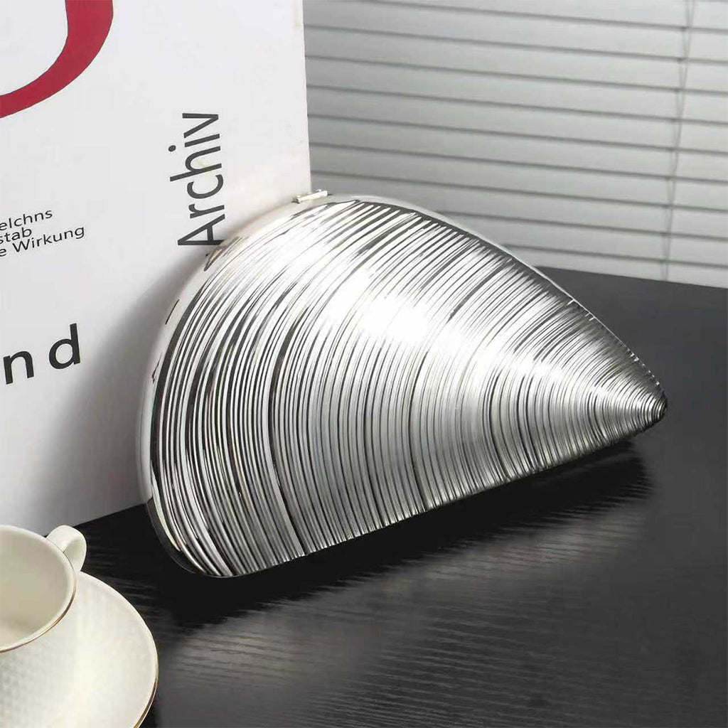 Karleedress Trendy Chain Glitter Oyster Clutch Bag