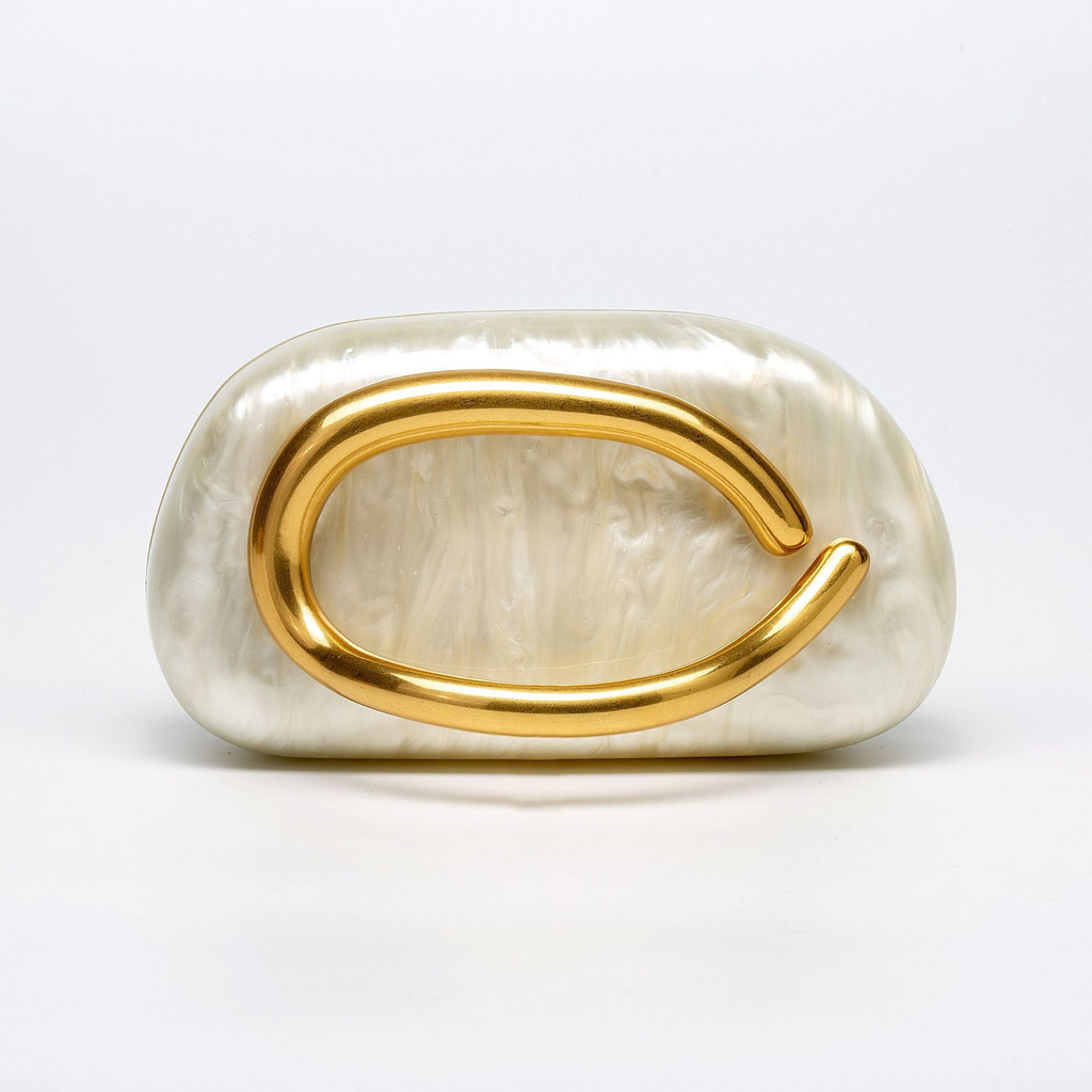 Karleedress Trendy Chain Metal Handle Evening Handbag