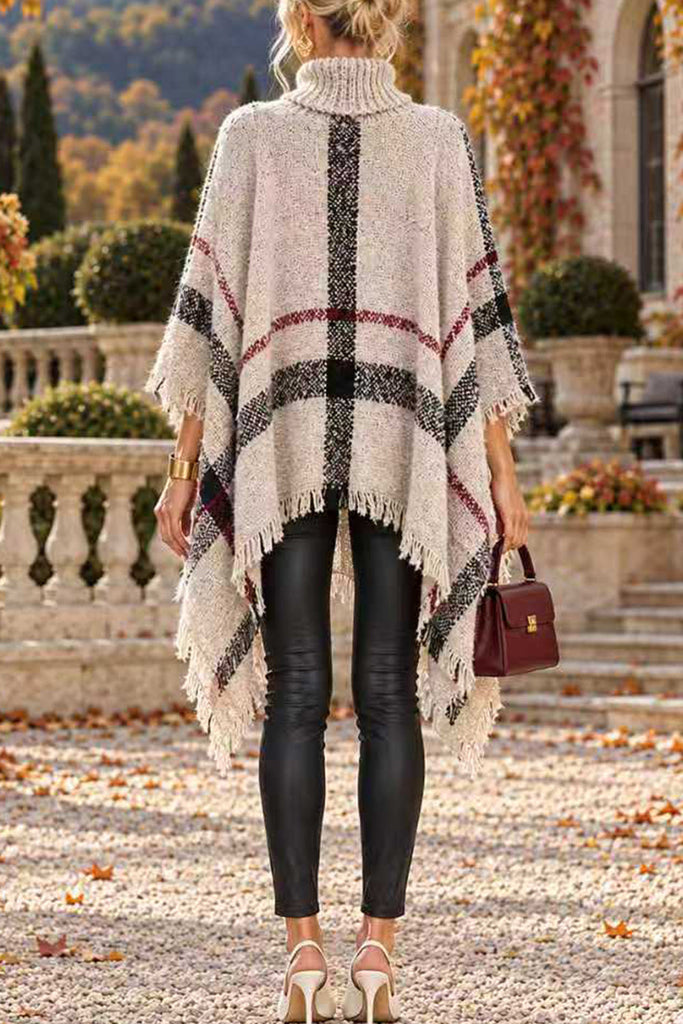 Karleedress Chicest Tassel Lattice Cloak Poncho Sweater (A)