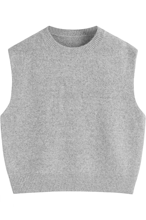 Karleedress Crewneck Knitted Pullover Sweater Vest
