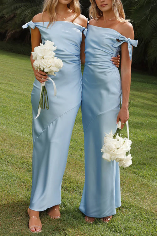 Karleedress Bow Knot Off Shoulder Maxi Party Dress