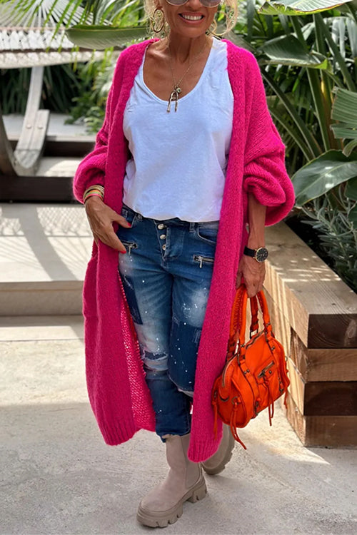 Karleedress Open Front Love and Peace Pattern Long Sweater Cardigan(in 5 Colors)