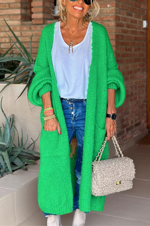 Karleedress Open Front Love and Peace Pattern Long Sweater Cardigan(in 5 Colors)