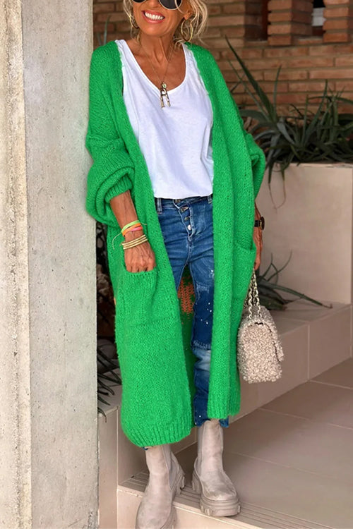 Karleedress Open Front Love and Peace Pattern Long Sweater Cardigan(in 5 Colors)