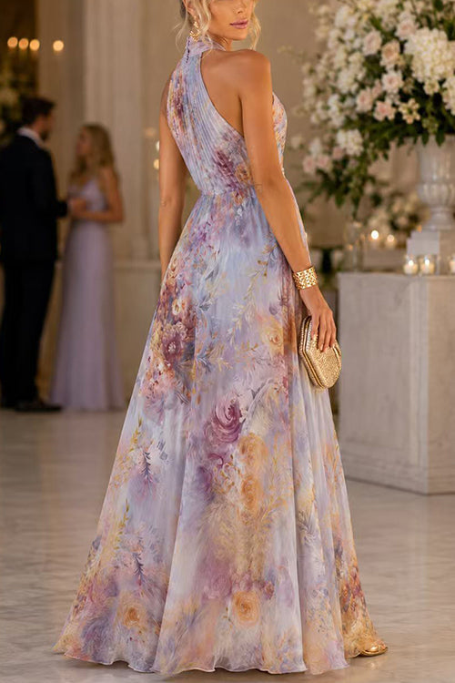 Karleedress Sleeveless High Waist Floral Print Maxi Dress