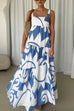 Karleedress Backless Ruffle Tiered Printed Maxi Cami Dress
