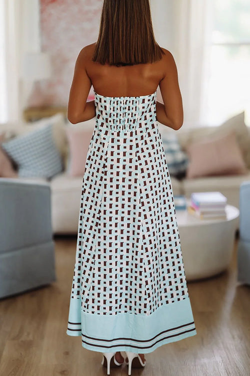 Karleedress Strapless Color Block Loose Fit Maxi Dress