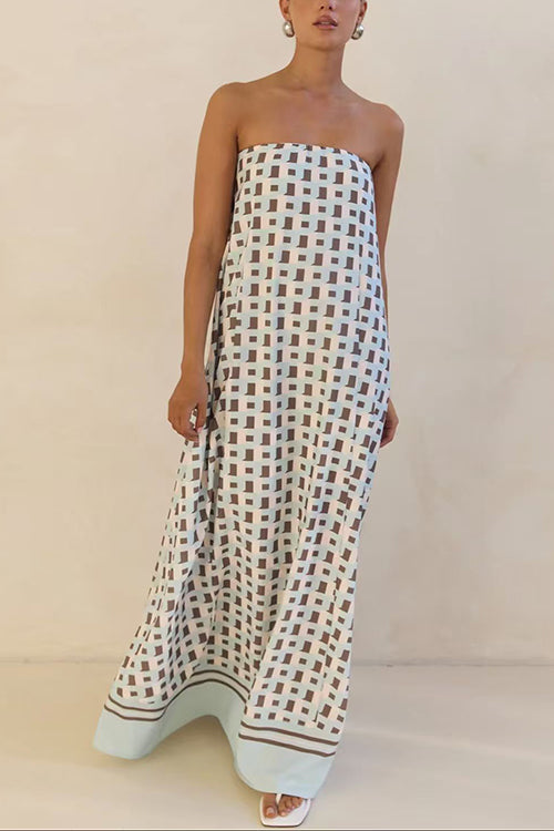 Karleedress Strapless Color Block Loose Fit Maxi Dress