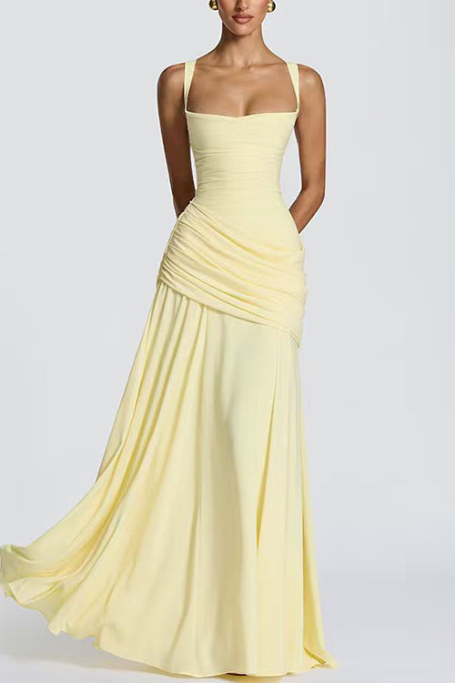 Karleedress Sleeveless Back Criss Cross Swing Maxi Dress