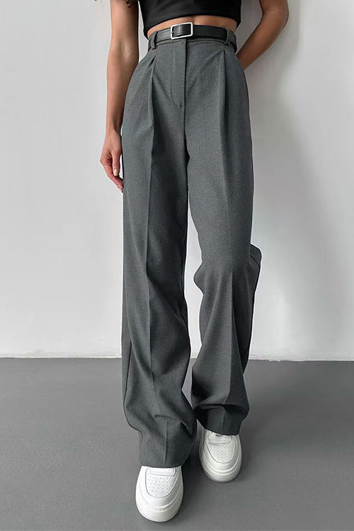 Karleedress High Rise Pocketed Straight Leg Suit Pants