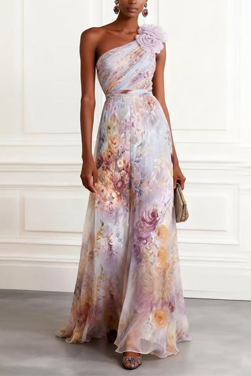 Karleedress Sleeveless High Waist Floral Print Maxi Dress