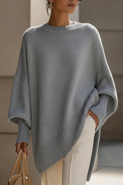 Karleedress Crewneck Drop Shoulder Slouchy Pullover Sweater