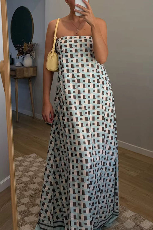 Karleedress Strapless Color Block Loose Fit Maxi Dress