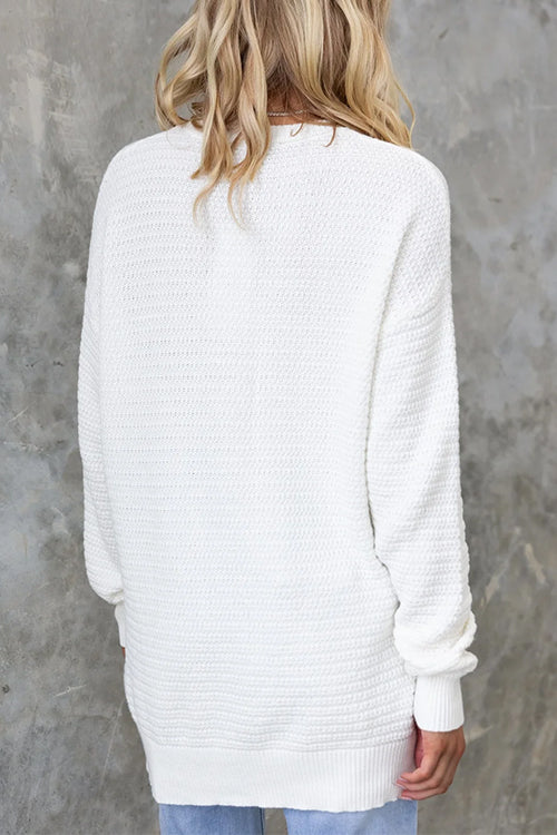 Karleedress Crewneck Drop Shoulder Solid Pullover Sweater