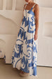 Karleedress Backless Ruffle Tiered Printed Maxi Cami Dress