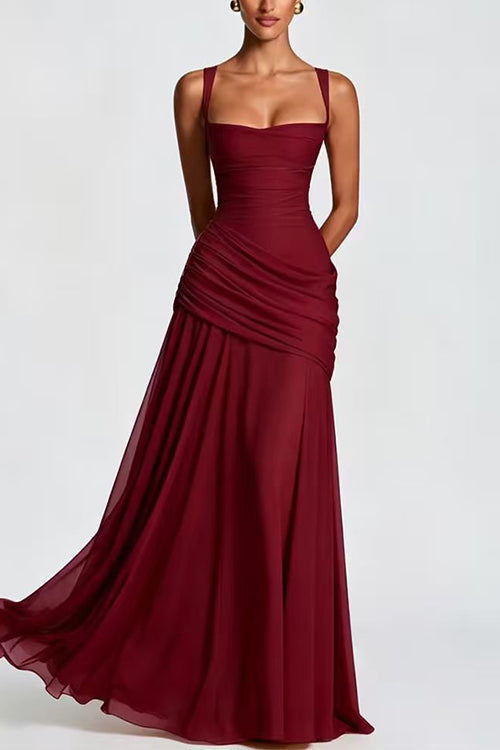 Karleedress Sleeveless Back Criss Cross Swing Maxi Dress