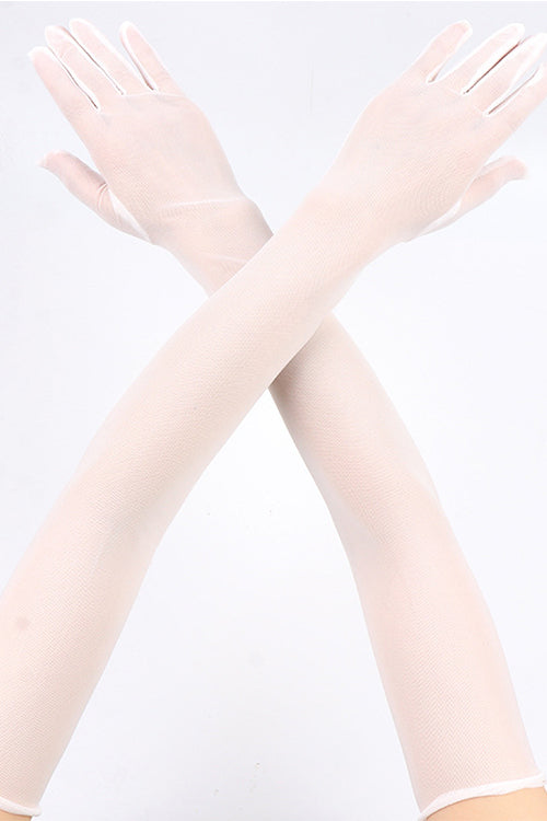 Karleedress Over Elbow Length Lace Sheer Gloves