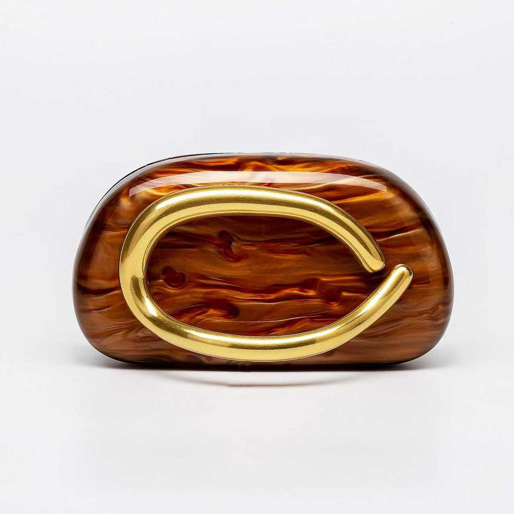 Karleedress Trendy Chain Metal Handle Evening Handbag