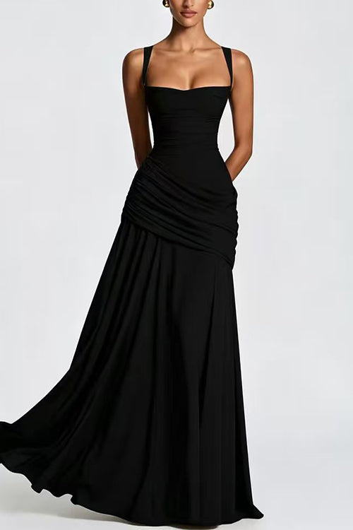 Karleedress Sleeveless Back Criss Cross Swing Maxi Dress