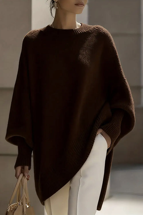 Karleedress Crewneck Drop Shoulder Slouchy Pullover Sweater