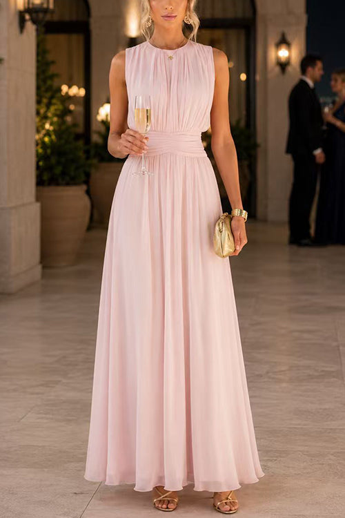 Karleedress Crewneck Sleeveless High Waist Maxi Dress