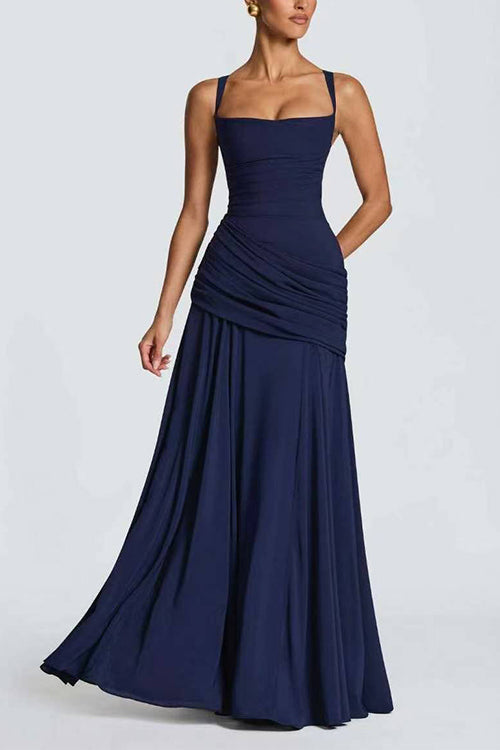 Karleedress Sleeveless Back Criss Cross Swing Maxi Dress