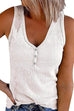 KD Solid V Neck Buttons Sleeveless Top