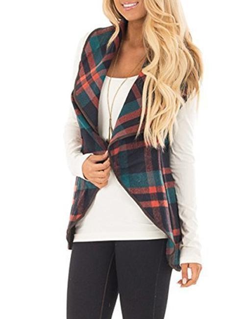 Karleedress Lush Plaid Jacket Vest with Pockets