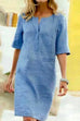 Karleedress Kathy Half Sleeve Cotton Linen Shift Dress