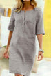 Karleedress Kathy Half Sleeve Cotton Linen Shift Dress