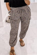 Karleedress Leopard Tie Knot Casual Pants with Pockets