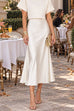 Karleedress High Rise Solid Satin Midi Skirt (A)