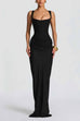 Karleedress Sleeveless Ruched Solid Bodycon Maxi Dress