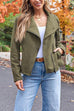 Karleedress Zip Up Pocketed Faux Suede Moto Jacket(in 7 Colors)