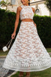 Karleedress Palm Trees Embroidery Pocketed Swing Maxi Skirt