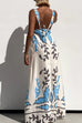 Karleedress Square Neck Tie Knot Backless Printed Maxi Cami Dress